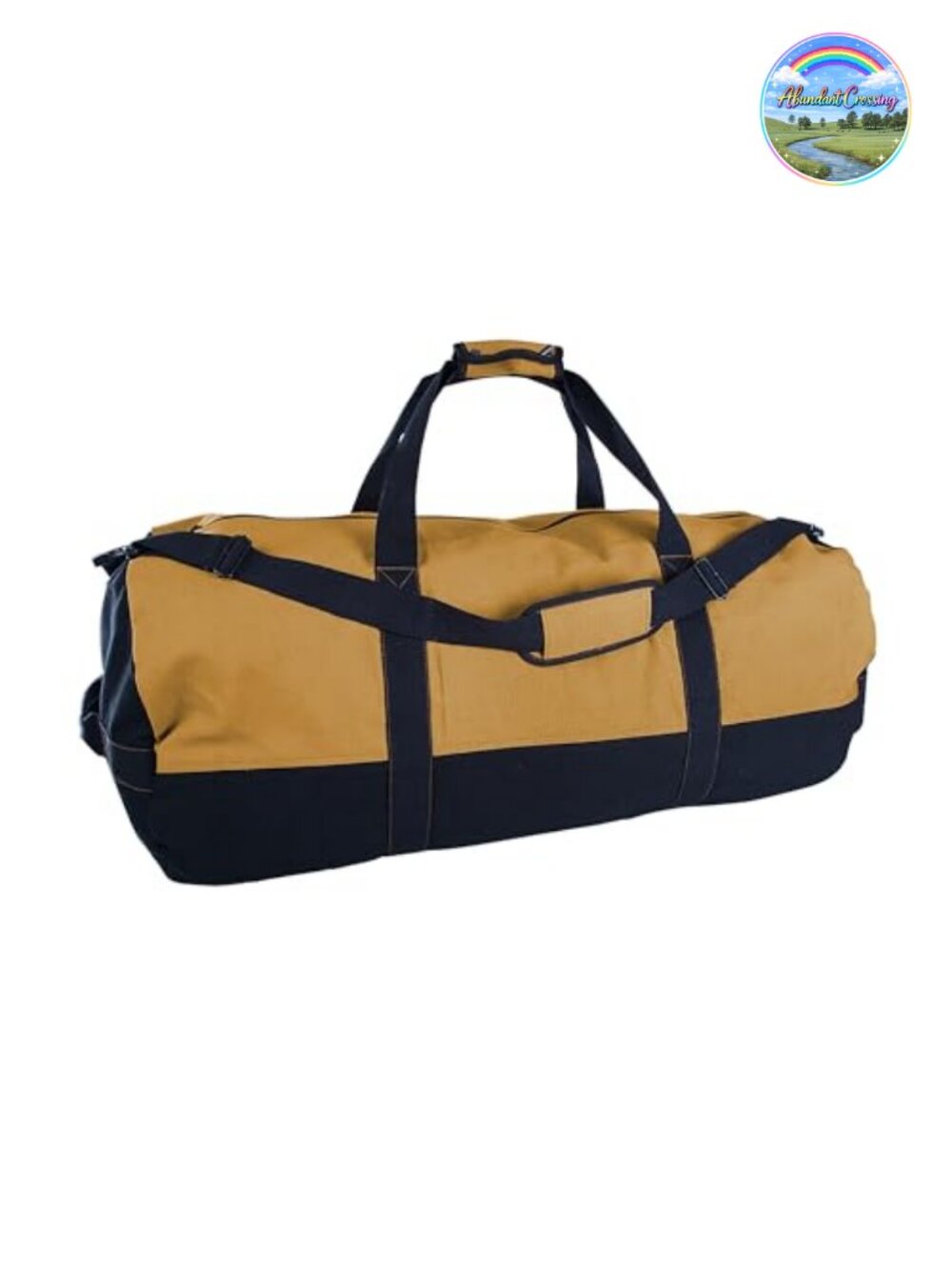 Heavy Duty Cotton Canvas Cargo Duffel Bag, 36 Inch, Two-Tone, Camping & Travel